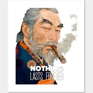 Puff Sumo: Nothing Lasts Forever, "世間は移り変わり" (Seken wa Utsurikawari) on a light (Knocked Out) background Posters and Art